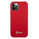 Guess GUHCP12LLSLMGRE iPhone 12 Pro Max 6,7" czerwony/red hardcase Metal Logo Script