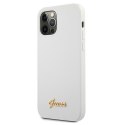 Guess GUHCP12LLSLMGWH iPhone 12 Pro Max 6,7" biały/white hardcase Metal Logo Script