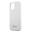 Guess GUHCP12LLSLMGWH iPhone 12 Pro Max 6,7" biały/white hardcase Metal Logo Script