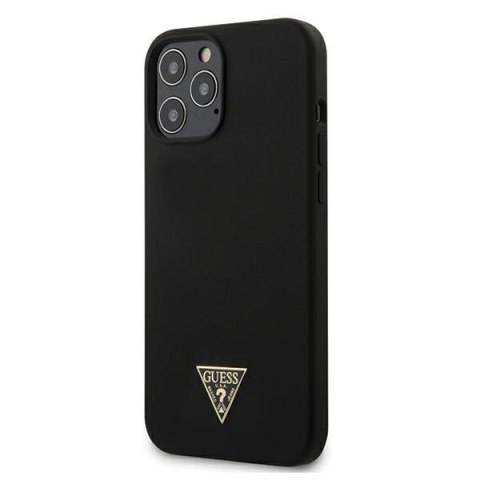 Guess GUHCP12LLSTMBK iPhone 12 Pro Max 6,7" black/czarny hardcase Silicone Triangle Logo