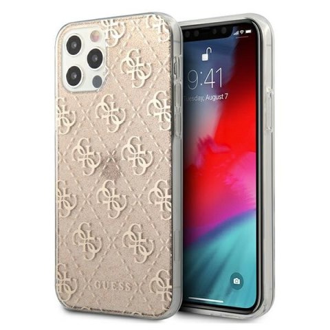 Guess GUHCP12LPCU4GLGO iPhone 12 Pro Max 6,7" złoty/gold hard case 4G Glitter