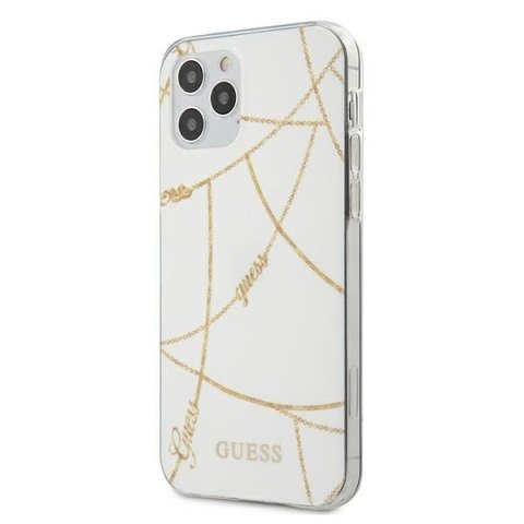 Guess GUHCP12LPCUCHWH iPhone 12 Pro Max 6,7" biały/white hardcase Gold Chain Collection