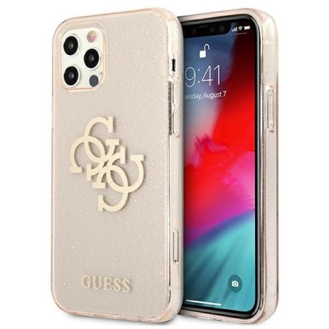 Guess GUHCP12LPCUGL4GGO iPhone 12 Pro Max 6,7" złoty/gold hard case Glitter 4G Big Logo