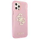 Guess GUHCP12LPCUGL4GPI iPhone 12 Pro Max 6,7" różowy/pink hard case Glitter 4G Big Logo