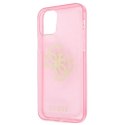 Guess GUHCP12LPCUGL4GPI iPhone 12 Pro Max 6,7" różowy/pink hard case Glitter 4G Big Logo