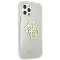 Guess GUHCP12LPCUGL4GTR iPhone 12 Pro Max 6,7" transparent hard case Glitter 4G Big Logo