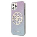 Guess GUHCP12LPCUGLBPG iPhone 12 Pro Max niebieski/blue hard case Glitter Gradient 4G Circle Logo