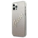 Guess GUHCP12LPCUGLSGO iPhone 12 Pro Max 6,7" złoty/gold hardcase Glitter Gradient Script