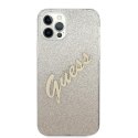 Guess GUHCP12LPCUGLSGO iPhone 12 Pro Max 6,7" złoty/gold hardcase Glitter Gradient Script