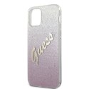 Guess GUHCP12LPCUGLSPI iPhone 12 Pro Max 6,7" różowy/pink hardcase Glitter Gradient Script