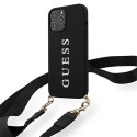 Guess GUHCP12LPUSTCRBK iPhone 12 Pro Max 6,7" black/czarny hardcase Silicone Printed Logo Strap