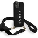 Guess GUHCP12LPUSTCRBK iPhone 12 Pro Max 6,7" black/czarny hardcase Silicone Printed Logo Strap