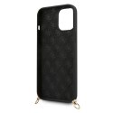 Guess GUHCP12LPUSTCRBK iPhone 12 Pro Max 6,7" black/czarny hardcase Silicone Printed Logo Strap