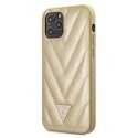 Guess GUHCP12LPUVQTMLBE iPhone 12 Pro Max 6,7" złoty/gold hardcase V-Quilted Collection