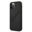 Guess GUHCP12LRSAVSBK iPhone 12 Pro Max 6,7" czarny/black hardcase Saffiano Vintage Script