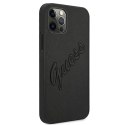 Guess GUHCP12LRSAVSBK iPhone 12 Pro Max 6,7" czarny/black hardcase Saffiano Vintage Script