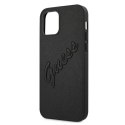 Guess GUHCP12LRSAVSBK iPhone 12 Pro Max 6,7" czarny/black hardcase Saffiano Vintage Script