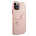 Guess GUHCP12LRSAVSRG iPhone 12 Pro Max 6,7" różowy/pink hardcase Saffiano Vintage Script