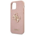 Guess GUHCP12LSA4GGPI iPhone 12 Pro Max 6,7" różowy/pink hardcase Saffiano 4G Metal Logo