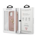 Guess GUHCP12LSA4GGPI iPhone 12 Pro Max 6,7" różowy/pink hardcase Saffiano 4G Metal Logo