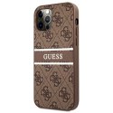 Guess GUHCP12M4GDBR iPhone 12/12 Pro 6,1" brązowy/brown hardcase 4G Stripe