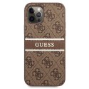 Guess GUHCP12M4GDBR iPhone 12/12 Pro 6,1" brązowy/brown hardcase 4G Stripe