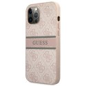 Guess GUHCP12M4GDPI iPhone 12/12 Pro 6,1" różowy/pink hardcase 4G Stripe