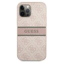 Guess GUHCP12M4GDPI iPhone 12/12 Pro 6,1" różowy/pink hardcase 4G Stripe