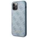 Guess GUHCP12MG4GFBL iPhone 12 / 12 Pro 6,1" niebieski/blue hard case 4G Metal Gold Logo