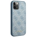 Guess GUHCP12MG4GFBL iPhone 12 / 12 Pro 6,1" niebieski/blue hard case 4G Metal Gold Logo