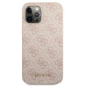 Guess GUHCP12MG4GFPI iPhone 12 / 12 Pro 6,1" różowy/pink hard case 4G Metal Gold Logo