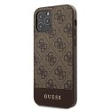 Guess GUHCP12MG4GLBR iPhone 12/12 Pro 6,1" brązowy/brown hardcase 4G Stripe Collection