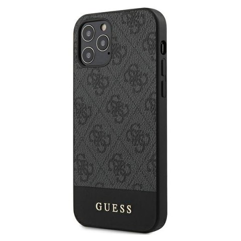 Guess GUHCP12MG4GLGR iPhone 12/12 Pro 6,1" szary/grey hardcase 4G Stripe Collection