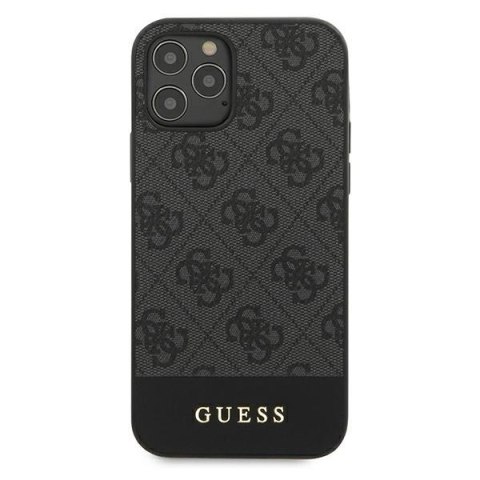 Guess GUHCP12MG4GLGR iPhone 12/12 Pro 6,1" szary/grey hardcase 4G Stripe Collection
