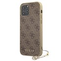 Guess GUHCP12MGF4GBR iPhone 12/12 Pro 6,1" brązowy/brown hardcase 4G Charms Collection