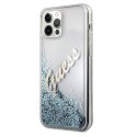 Guess GUHCP12MGLVSBL iPhone 12/12 Pro 6,1" niebieski/blue hardcase Glitter Vintage Script