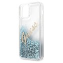 Guess GUHCP12MGLVSBL iPhone 12/12 Pro 6,1" niebieski/blue hardcase Glitter Vintage Script