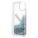 Guess GUHCP12MGLVSBL iPhone 12/12 Pro 6,1" niebieski/blue hardcase Glitter Vintage Script