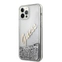 Guess GUHCP12MGLVSSI iPhone 12/12 Pro 6,1" srebrny/silver hardcase Glitter Vintage Script