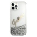 Guess GUHCP12MGLVSSI iPhone 12/12 Pro 6,1" srebrny/silver hardcase Glitter Vintage Script