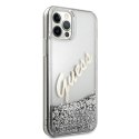 Guess GUHCP12MGLVSSI iPhone 12/12 Pro 6,1" srebrny/silver hardcase Glitter Vintage Script