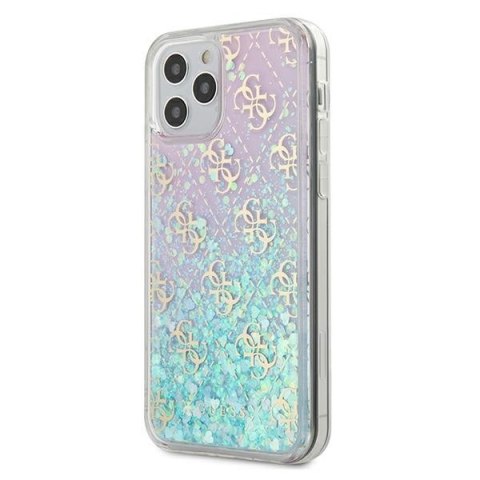 Guess GUHCP12MLG4GGBLPI iPhone 12/12 Pro 6,1" różowy/pink hardcase Gradient Liquid Glitter 4G