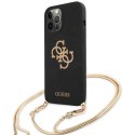 Guess GUHCP12MLSC4GBK iPhone 12/12 Pro 6,1" czarny/black hardcase 4G Gold Chain Collection