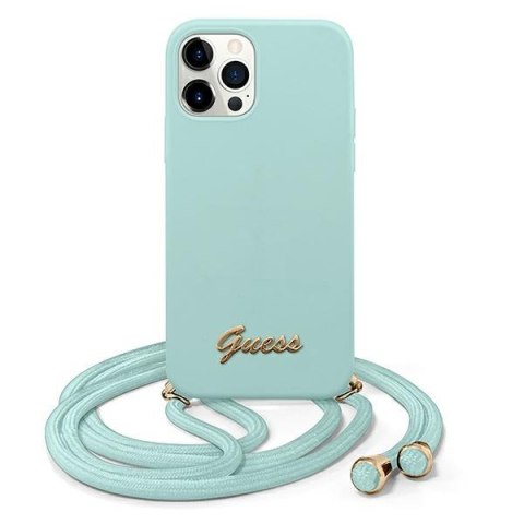 Guess GUHCP12MLSCLMGLB iPhone 12/12 Pro 6,1" jasno niebieski/light blue hardcase Metal Logo Cord