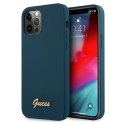 Guess GUHCP12MLSLMGBL iPhone 12/12 Pro 6,1" niebieski/blue hardcase Metal Logo Script