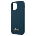 Guess GUHCP12MLSLMGBL iPhone 12/12 Pro 6,1" niebieski/blue hardcase Metal Logo Script