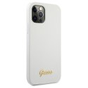 Guess GUHCP12MLSLMGWH iPhone 12/12 Pro 6,1" biały/white hardcase Metal Logo Script