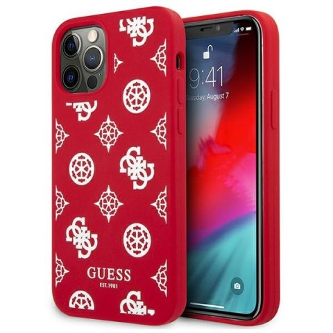 Guess GUHCP12MLSPEWRE iPhone 12/12 Pro 6,1" czerwony/red hard case Peony Collection