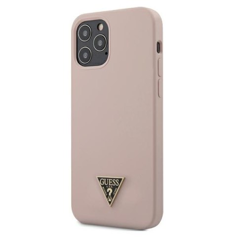 Guess GUHCP12MLSTMLP iPhone 12/12 Pro 6,1" jasnoróżowy/light pink hardcase Silicone Triangle Logo