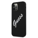 Guess GUHCP12MLSVSBW iPhone 12/12 Pro 6,1" czarno biały/black white hardcase Silicone Vintage